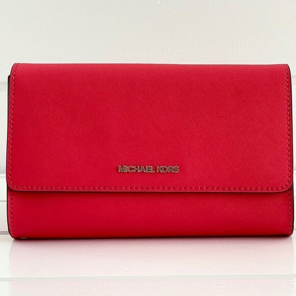 Michael Michael Kors Jet Set Coral Reef Saffiano Leather 3-in-1 Crossbody Bag - Picture 5 of 15